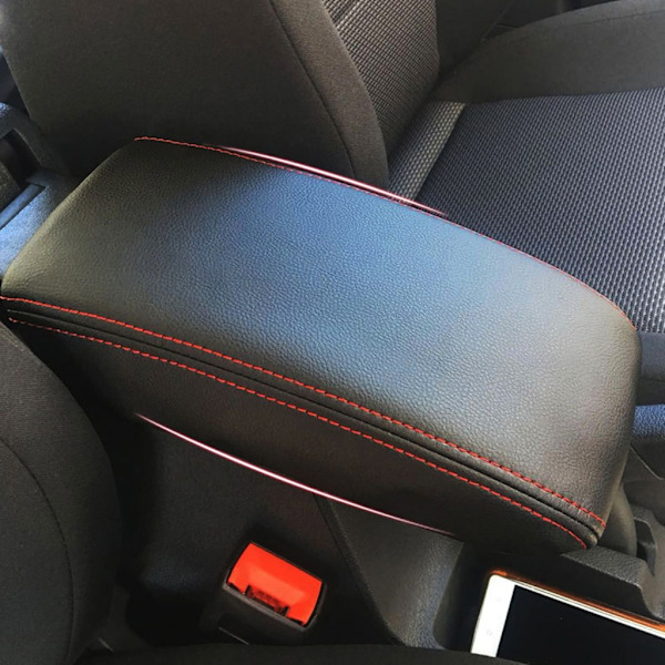 Auton Käsinojan Istuinlaatikon Suojus Auton Sisätilojen Lisävarusteet Auton Käsinojan Suojus Black red line