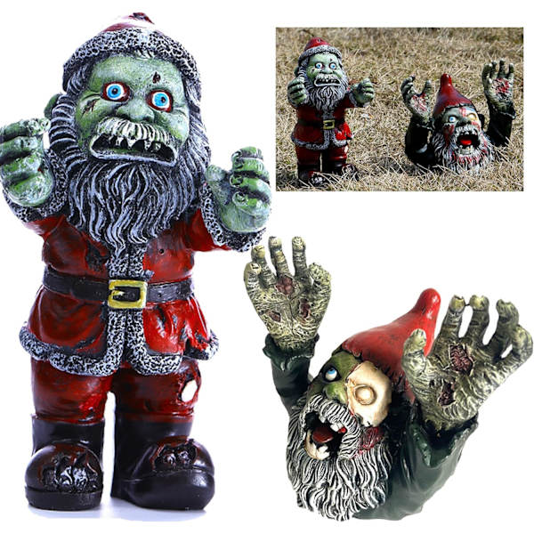 2 stk Halloween-dekorationer, Gnome Zombie-figur, Gnome Zombie-figur, Havefigur, Udendørs Halloween-dekorativ pynt