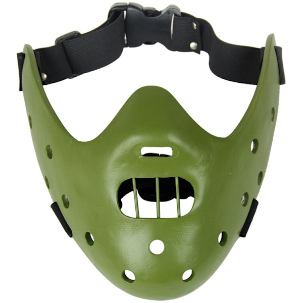 Halloween-maske Hannibal Lecter Maske Skummel Halloween Rollespill Realistisk Skrekk Mordermaske Halv Ansikt Hodeplagg Harpiks green