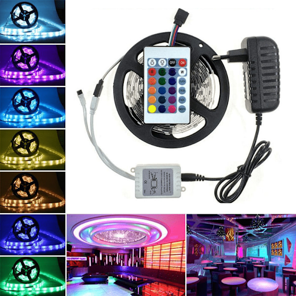 RGB Lysstripe Selvklebende List - LED Strip med Fjernkontroll