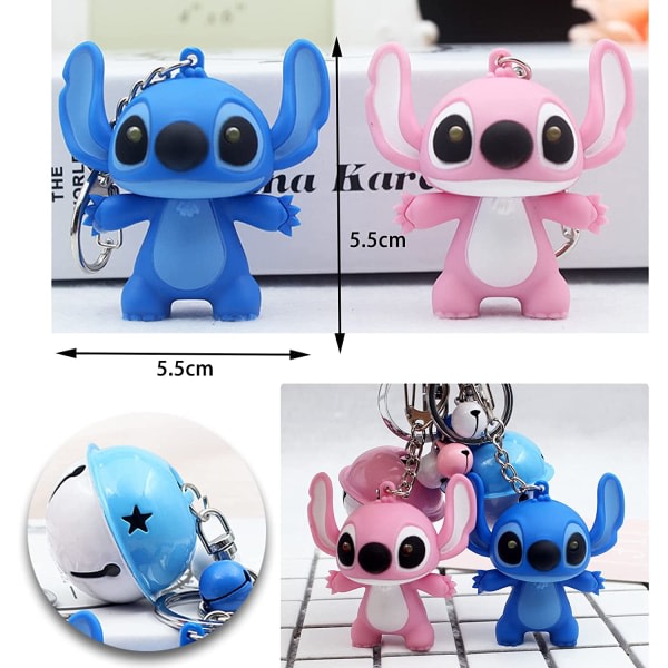 Sæt med 2 Stitch nøgleringe, Lilo og Stitch nøglering, Stitch nøglering