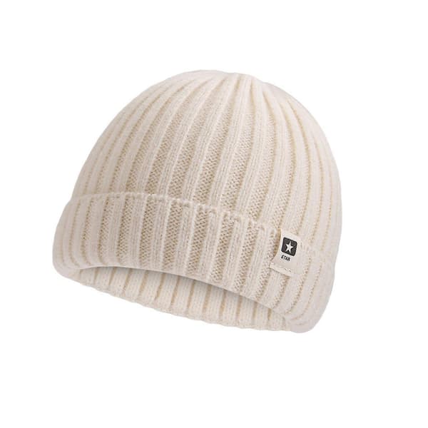 Barnehatt Barnelue Lue Skilue Camping Varm Lue Elastisk Strikket Vinterlue For Gutter Jenter Unisex 3-10 År Hvit-FA-