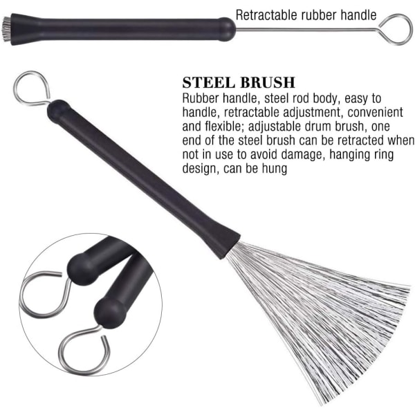 Trumstock Set, 2 par trumstockar med infällbar trumtråd B