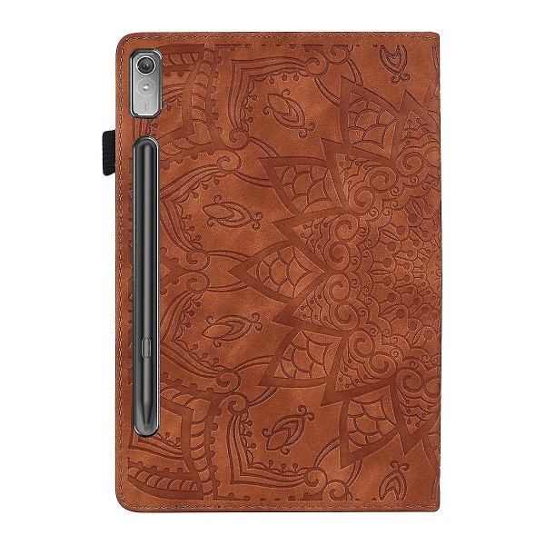 Präglat fodral för Lenovo Tab P12 12.7 Brown