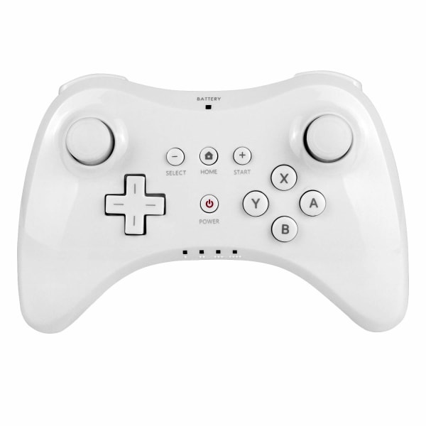 Wii U-kontroller, gjenladbar Bluetooth-dobbel analog kontroll White