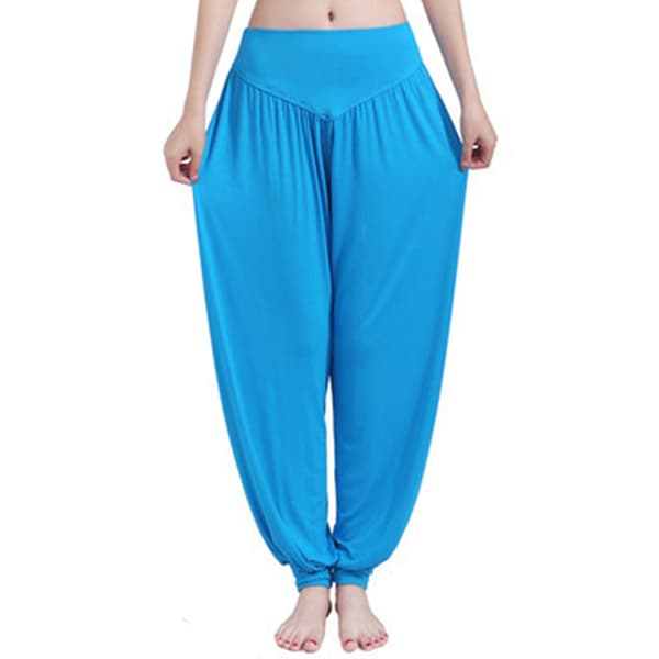 Dam Harlan Yoga Lös Lös Elastisk Hög Midja Sjöblå, L-FA-