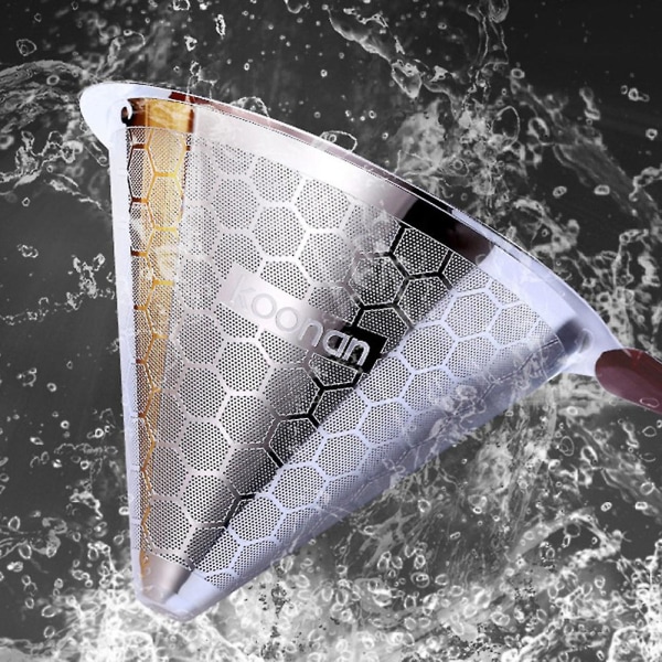 Koonan rustfrit stål kaffefilter kegle tesil Mesh B([HK])