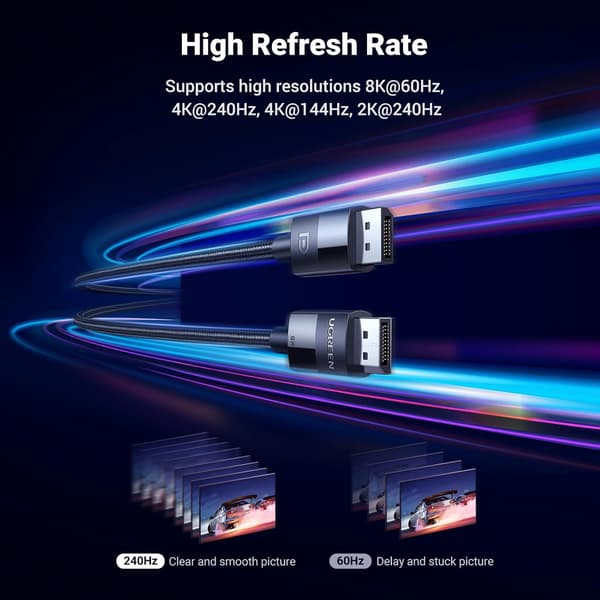 DP-kabel DisplayPort til DisplayPort 8K@60Hz 4K@120Hz DP-kabel.-FA-