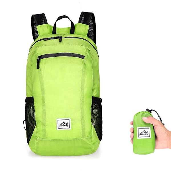 15L Utomhusryggsekk Foldbar Camping Reisesekk Skolesekk Green