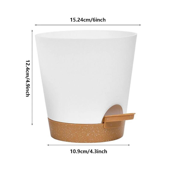 5-pack - Självvattnande Kruka / Självbevattning / Blomvattnare Vit White 5-Pack