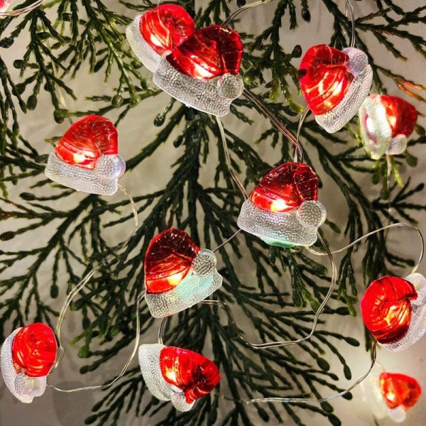 Juldekoration tomteluva ornament handmålad ljus stri
