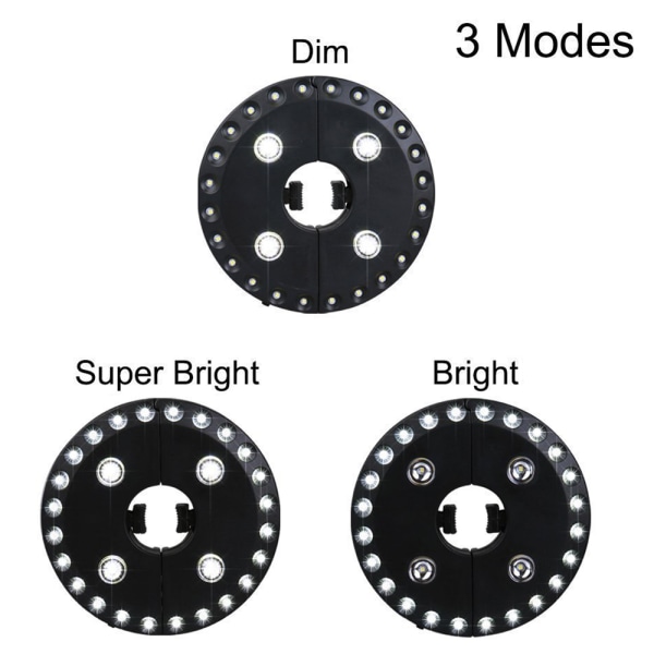 Parasollys 24 LED-lamper med 3 lysmoduser