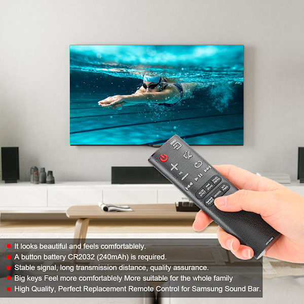 Multifunktionsfjärrkontroll för Samsung Ps Wj6000 Hw J355 Hw J450 Bluetooth Soundbar Trådbunden Subwoofer 0.1