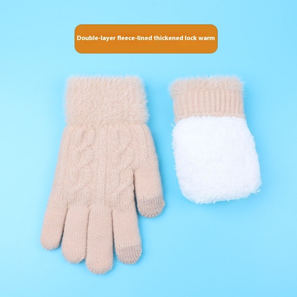 KCVV-Vantar - Vintervantar - 22 cm - Damvantar - Varma Vantar - Dam - Vindtäta - Varma - Blommig Beige