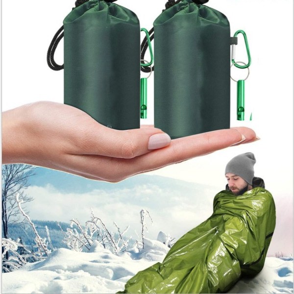 Nödsituationsfilt med Paracord, Ultralätt Vattentät Termisk Överlevnadsfilt för Camping, Vandring