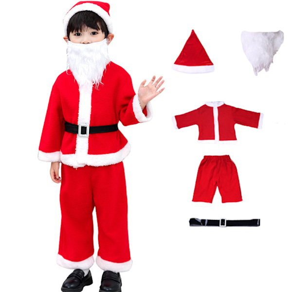 Barn Flicka Pojkar Jul Santa Claus Kläder Sets Kostym boys 130cm