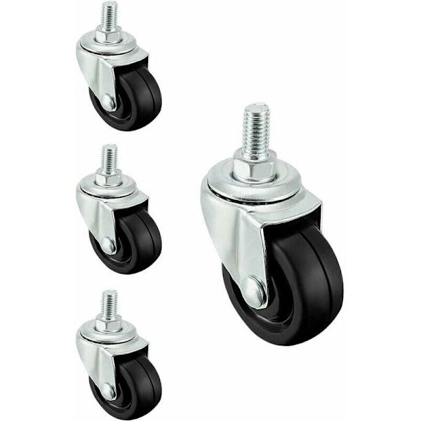 4 kpl 40 mm kumipyöräsarja M8 kierteellä.