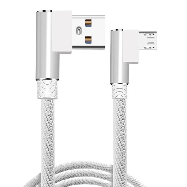 Flätad 2.4A kabel - 3 meter lång Micro-USB! Svart black Micro-USB