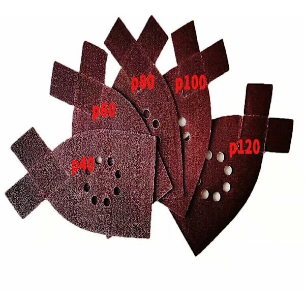 50-pack slippapper för Black & Decker KA220G KA230 excenterslipmaskin korn 40,60,80,100,120