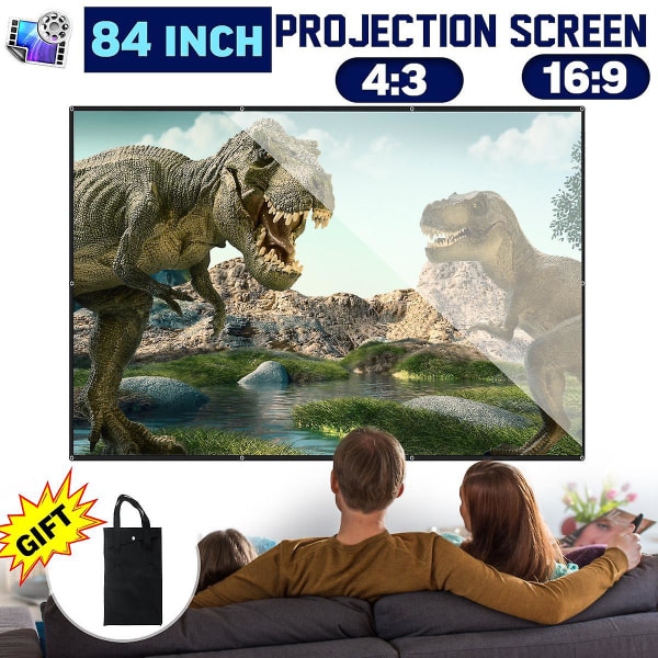 16:9 84 tum Bärbar Projektor Skärm Vikbar HD Filmduk Hemmabio Kontor
