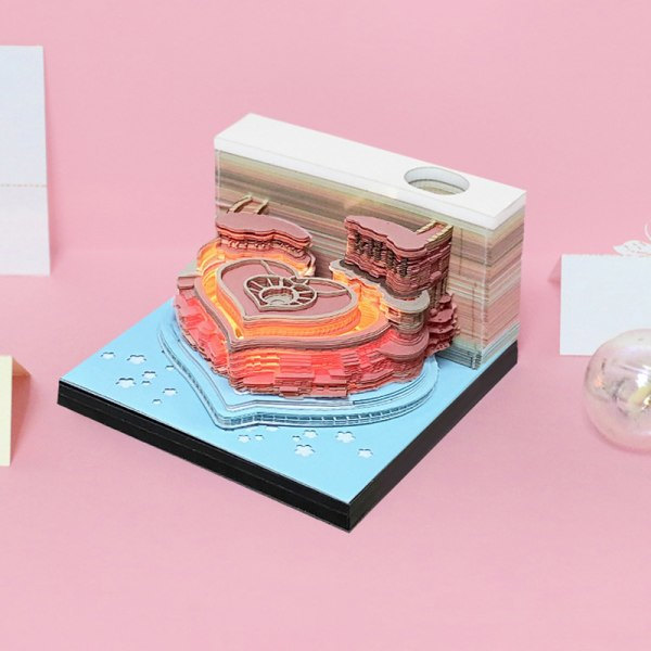 3D-skrivbordskalender med ljus, kärlek, tid och kalender
