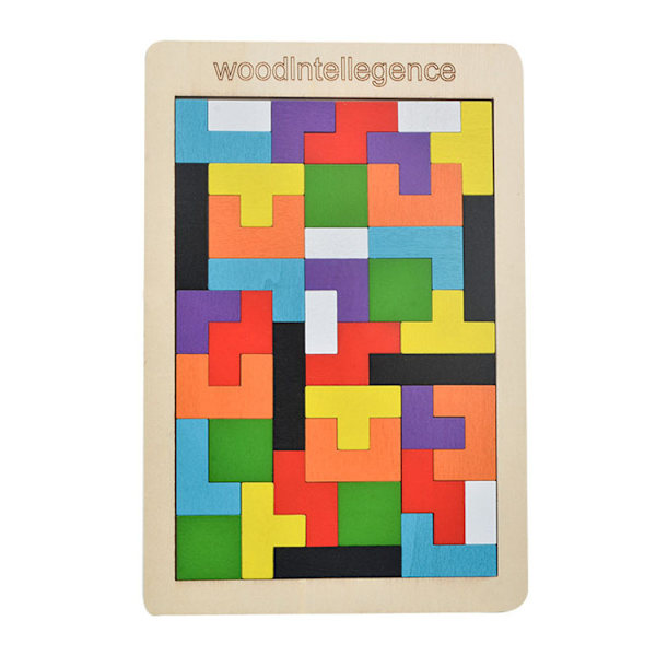 Trä magnetiska Tetris byggstenar barns baby pedagogiska leksaker Ryssland 3D pussel mod Classic Thin Tetris (5mm Thick)