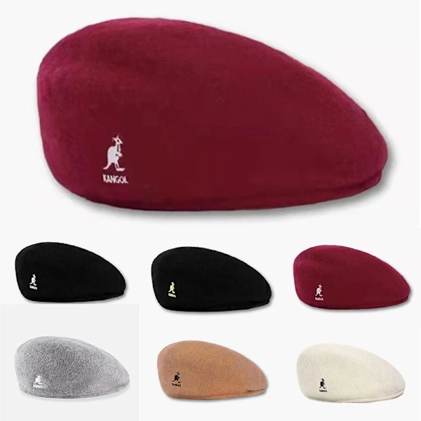 Kangol 504 Flat Cap Herrer Kvinnor Casual Basker Hatt Vinter Newsboy Caps För Herrar Kvinnor Svart svart S（54-56cm）