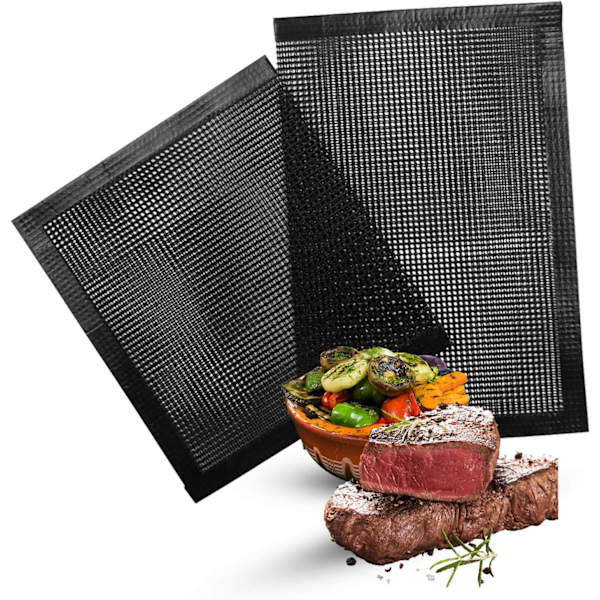 2 stk BBQ Mesh-pose - Utendørs matlagingspose, Non-Stick BBQ-FA7-