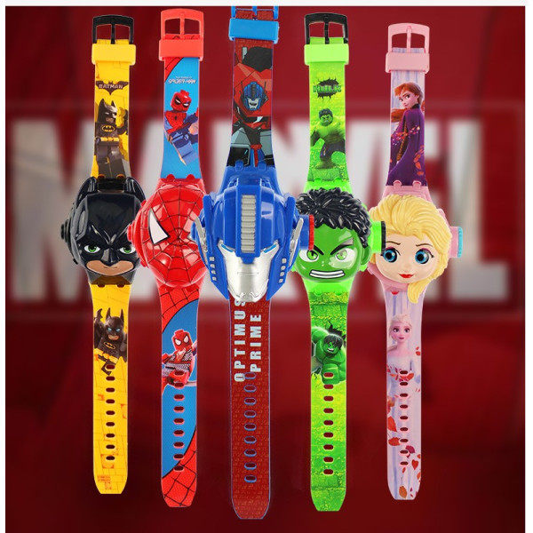 Barnur med projektor og flipfunktion - Spiderman
