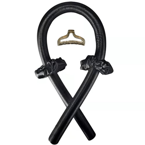 Satin Heatless Curling Set for hår, perfekte krøller, ingen skade black