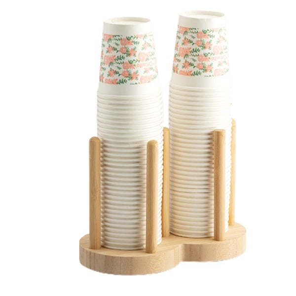 Engangs krus holder hylde vand te kopper træ dispenser med længere stick kop display stativ arrangør 1