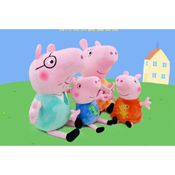 Greta Gris Familie  Plysdyr Bløddyr 35cm- 4stk Mod Lillebror George