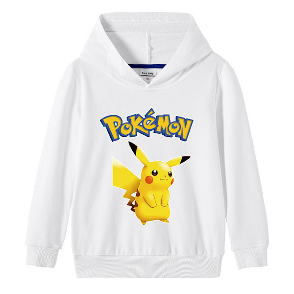 Piksun piirretty pitkähihainen huppari lapsille paita paita Valkoinen 140cm White