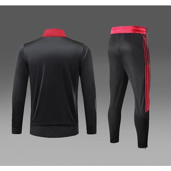 Manchester United Sort Sæt Fodboldholdstrøje Langærmet Sportstøj-FA5- XL(170-175)