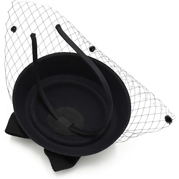 Hatt med roset til kvinder, Pillbox-model, Bryllup, Te-selskab-FA-