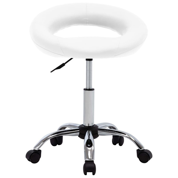 vidaXL Svingbar stol hvit kunstlær white 6550