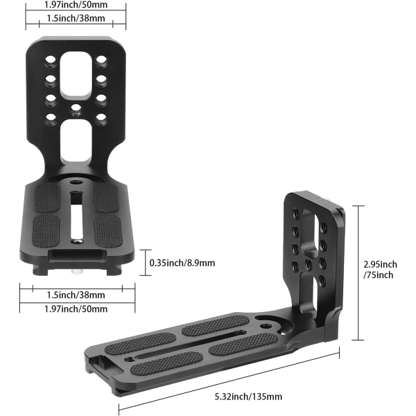 DSLR-kamera vertikal universell L-fäste aluminium snabbkoppling