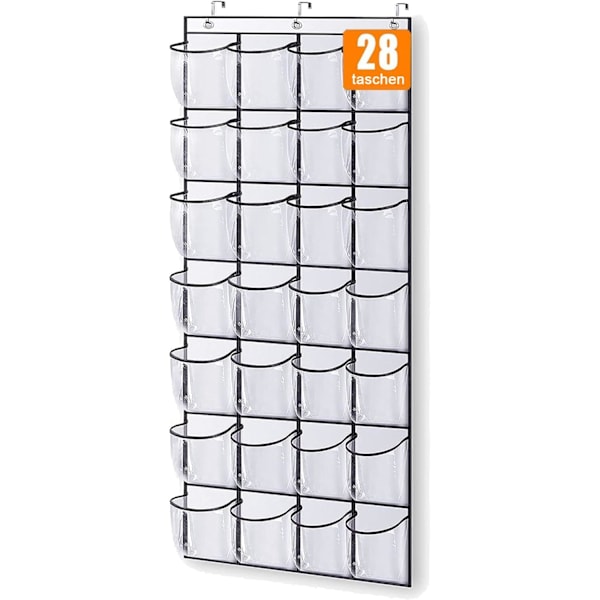 28 Store Lommer Over Dør Sko Oppbevaring Organiser Garderobe Skostativ Nett Henge Oppbevaring Sko Henger Holder Organiser Clear