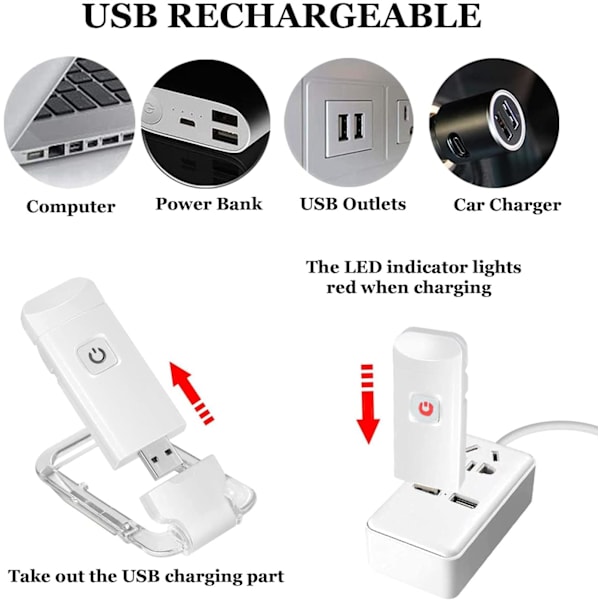 USB-ladattava kirjanvalaisin lapsille lukemiseen sängyssä LED