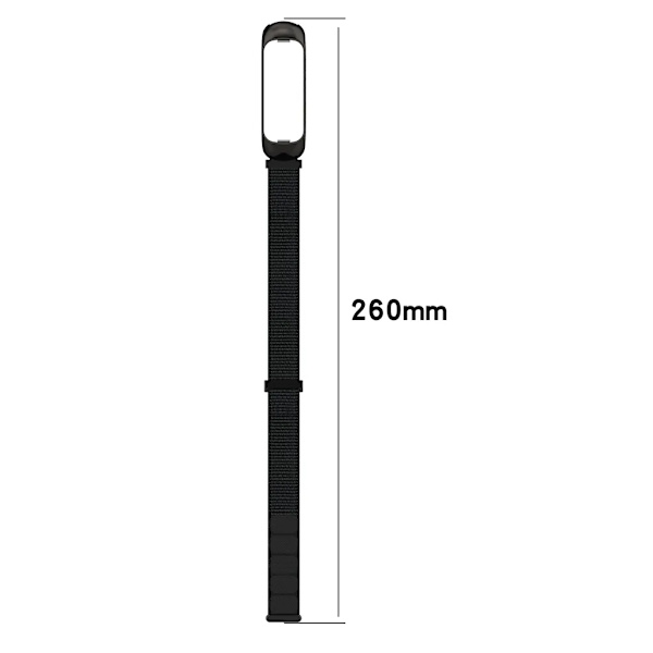 Samsung Galaxy Fit2 SM-R220 Nylon-kardborreband (Mörk Svart + Svart Ram) Svart