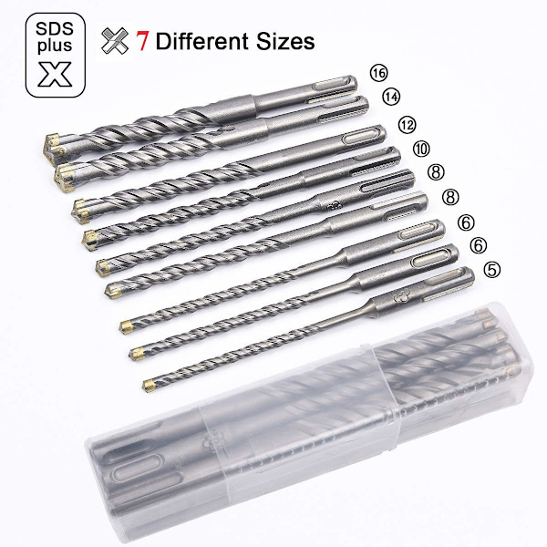 Betongborr, 9PCS (5mm~16x160mm) Kakelborr, SDS-Plu