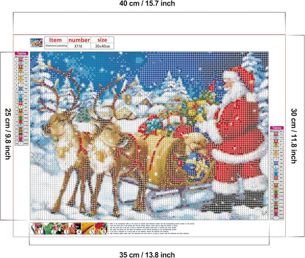 5D Jule Diamantmaleri Vægdekoration Nisse 40x30cm-FA-