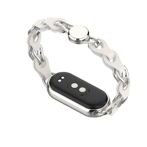 För Xiaomi Smart Band 8 Magnetiskt Armbandsur Äkta Koläder + Armband i Aluminiumlegering