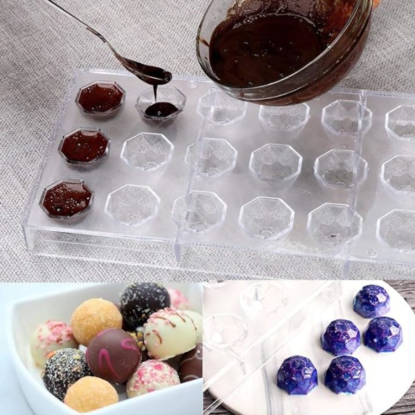 21-reikäinen muotti, DIY läpinäkyvä muotti, DIY suklaa
