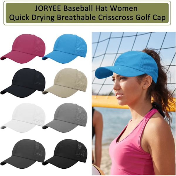 Baseballcaps for kvinner - Hestehale solhatt Hurtig tørkende løpe caps Dame golf caps Criss Cross Justerbare Trucker caps for kvinner Jenter Blå One Size Blue