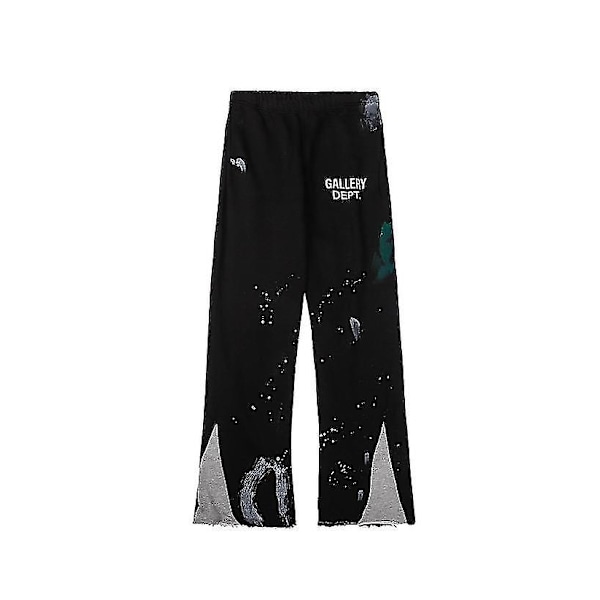 Gallery Dept Speckled Graffiti Guard Pants Straight Jeans Herr og Dame Casual Bukser [redusert!!!nytt tilbud] Svart S Black