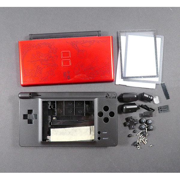 Komplett sæt til ND SL Limited Edition Case Cover Udskiftning til Nintend DS Lite Shell Housing med knap-sæt Red dragon