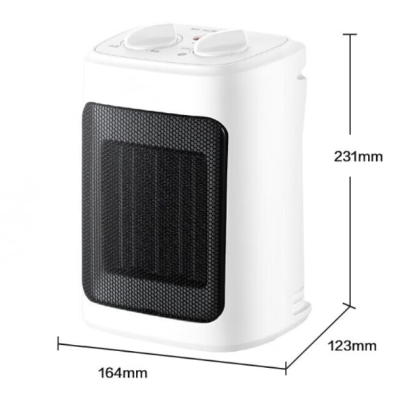 Minikeramisk radiator 2000 W - 3 power - Kompakt tilläggsvärme för kontor, sovrum, vardagsrum - vit