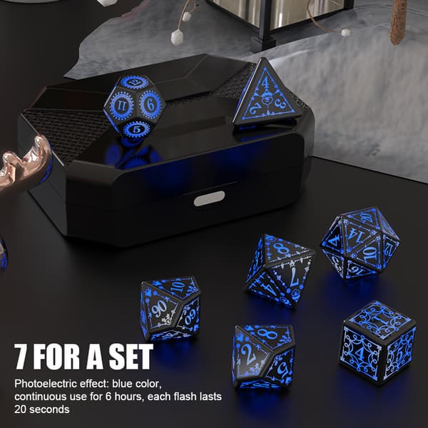 D&D Genopladelige LED-terninger (blå)-FA-