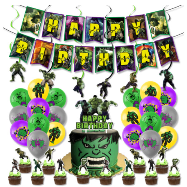 Hulk tema födelsedagsfest dekoration leveranser ballonger set